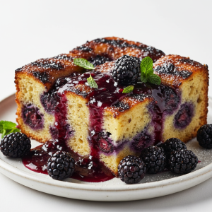 Blackberry Brioche Pudding
